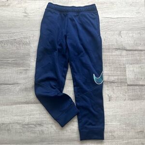 NWOT Boys Nike Dri-Fit Blue Logo Joggers Athletic Sweatpants Size 6/7